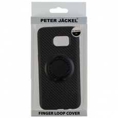 PETER J�CKEL Finger Loop Cover Carbon Style f�r Samsung Galaxy S7 - Black