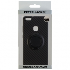 PETER J�CKEL Finger Loop Cover Carbon Style f�r Huawei P10 Lite - Black