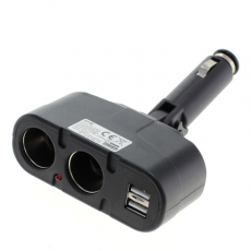 OTB KFZ-Adapter / Verteiler Zigarettenanznder - Stecker auf 2x Kupplung + USB