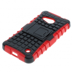OTB Shockproof Case mit St�nder kompatibel zu Microsoft Lumia 550 schwarz-rot