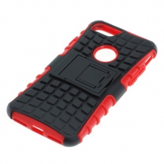 OTB Shockproof Case mit Stnder kompatibel zu Apple iPhone 7 / iPhone 8 schwarz-rot