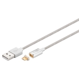goobay Magnetisches Micro USB-Kabel - silber