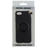 PETER JCKEL Finger Loop Cover Carbon Style fr Apple iPhone 7 / 8 - Black