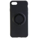 PETER J�CKEL Finger Loop Cover Carbon Style f�r Apple iPhone 7 / 8 - Black