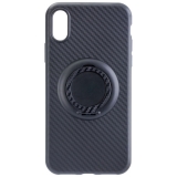 PETER JCKEL Finger Loop Cover Carbon Style fr Apple iPhone X - Black