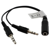 OTB Audiokabel 3,5mm Klinken-Buchse auf 2 x 3,5mm Klinken-Stecker Stereo (iPhone-Headset > PC)