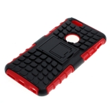 OTB Shockproof Case mit Ständer kompatibel zu Apple iPhone 6 / iPhone 6S schwarz-rot