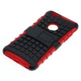 OTB Shockproof Case mit Ständer kompatibel zu Apple iPhone 6 Plus / 6S Plus schwarz-rot