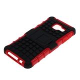 OTB Shockproof Case mit Stnder kompatibel zu Samsung Galaxy A3 (2016) schwarz-rot
