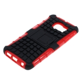 OTB Shockproof Case mit Stnder kompatibel zu Samsung Galaxy S6 Edge SM-G925 schwarz-rot