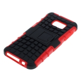 OTB Shockproof Case mit Stnder kompatibel zu Samsung Galaxy S7 SM-G930 schwarz-rot