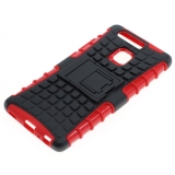 OTB Shockproof Case mit Stnder kompatibel zu Huawei P9 schwarz-rot