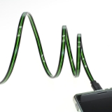 OTB Datenkabel Micro-USB mit animiertem Lauflicht - schwarz-gr�n